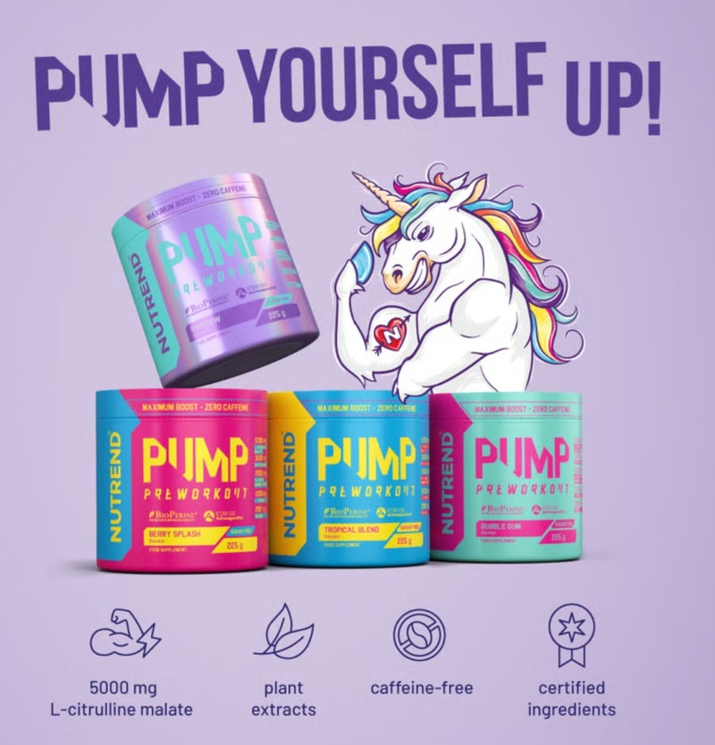 NUTREND PUMP Pre Workout Tropical Blend 225g – Zero Caffeine, Sugar Free, Citrulline & Beta Alanine Formula - Image 3